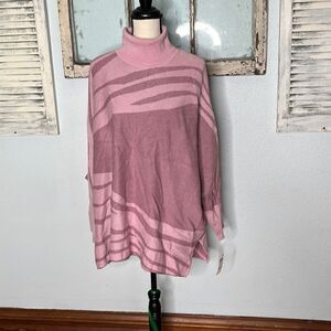 Alfani Womens Knitted Sweater Turtleneck Batwing Sleeve Mauve Size 2X NWT